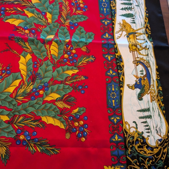 Vintage Avon 1970's Christmas Sleigh Ride Scarf - Picture 8 of 9